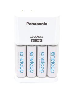 Panasonic K-KJ17MCA4BA 4-Position Charger with AA eneloop Batteries, 4 pk